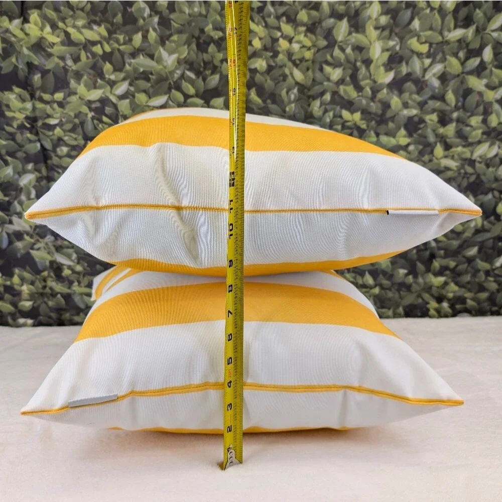 Tommy Bahama Awning Stripe Yellow Decorative Pillow - Set of 2